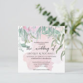 ユーカリプトゥスモダングローブ赤面葉を洗結婚浄する 招待状 (スタンド正面)