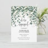ユーカリプトゥスリボン婚約パーティ招待状 セーブザデート (スタンド正面)