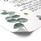 ユーカリプトゥスリングや輪ブライダルシャワーゲームのサインを入れる ポスター (角)