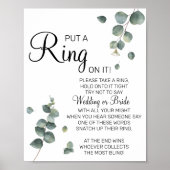 ユーカリプトゥスリングや輪ブライダルシャワーゲームのサインを入れる ポスター (正面)