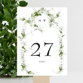 ユーカリプトゥスリースエレガントモノグラム結婚ズ テーブルナンバー