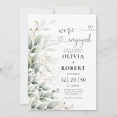 ユーカリプトゥスリーフ婚約パーティ招待状 招待状 (正面)