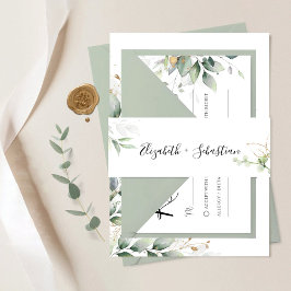 ユーカリプトゥスリーフ結婚式招待状ベリーバンド 招待状ベリーバンド