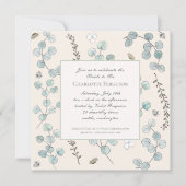 ユーカリプトゥスワイルドフラワーブライダルシャワー 招待状 (正面)