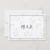 ユーカリプトゥスンラベンダーボ結婚タニカルイニシャル 出欠カード (裏面)