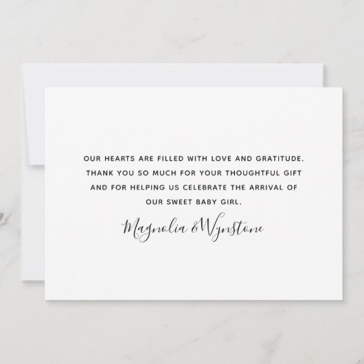 ユーカリプトゥス写真ありがとうベビー 案内状 (裏面)