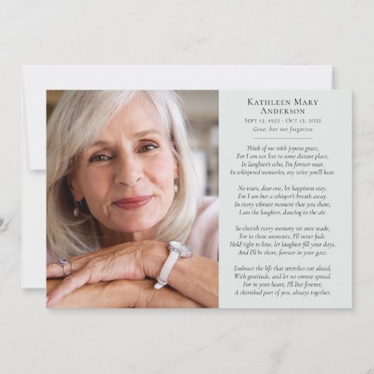 ユーカリプトゥス写真悔やみや弔慰葬儀 サンキューカード (裏面)