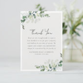 ユーカリプトゥス写真悔やみや弔慰葬儀 サンキューカード (スタンド正面)