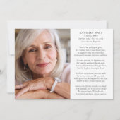 ユーカリプトゥス写真悔やみや弔慰葬儀 サンキューカード (裏面)