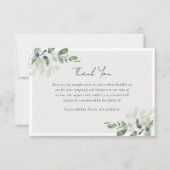 ユーカリプトゥス写真悔やみや弔慰葬儀 サンキューカード (正面)