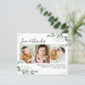 ユーカリプトゥス写真新生児サンキューカード (スタンド正面)