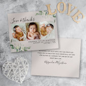 ユーカリプトゥス写真新生児サンキューカード