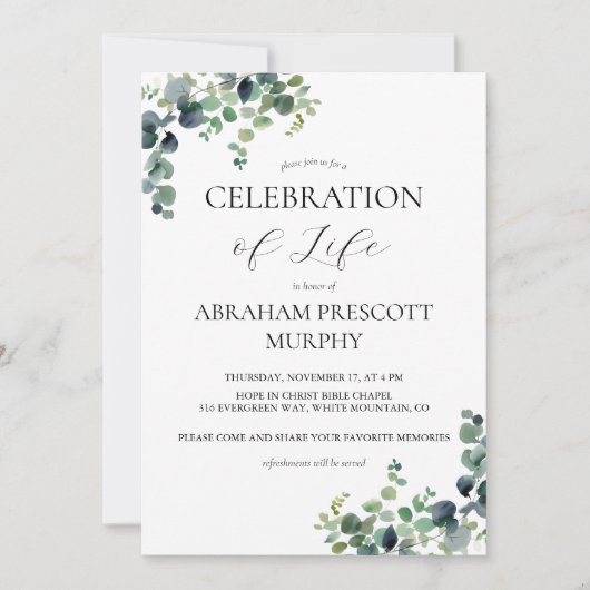 ユーカリプトゥス写真記念招待状 招待状 (正面)