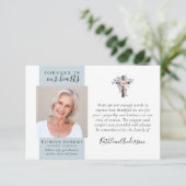 ユーカリプトゥス十字写真葬儀サンキューカード サンキューカード (スタンド正面)