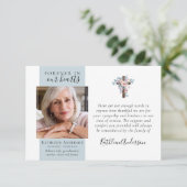 ユーカリプトゥス十字写真葬儀サンキューカード サンキューカード (スタンド正面)