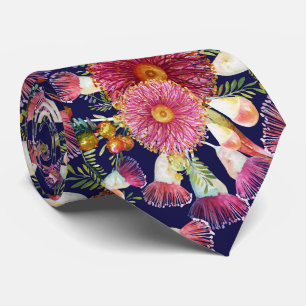 ユーカリプトゥス及びワトル春開花 ネクタイ