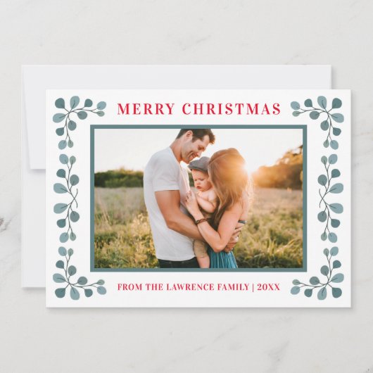 ユーカリプトゥス家族の写真メリークリスマス シーズンカード (正面)