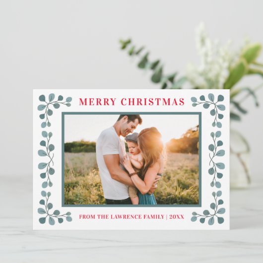 ユーカリプトゥス家族の写真メリークリスマス シーズンカード (スタンド正面)