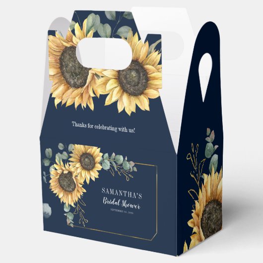 ユーカリプトゥス幾何学ひまわりブライダルシャワー フェイバーボックス (オープン)