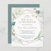 ユーカリプトゥス幾何学ブライダルルンチョン招待状 (正面/裏面)