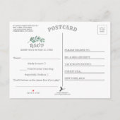 ユーカリプトゥス幾何学的バラゴールドフォイルウェディングRSVP 案内ポストカード (裏面)