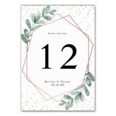 ユーカリプトゥス幾何学的バラゴールド結婚フォイル テーブルナンバー (裏面)