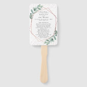 ユーカリプトゥス幾何学的バラゴールド結婚フォイル ハンドファン (正面)