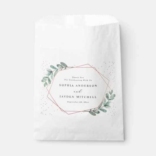 ユーカリプトゥス幾何学的バラゴールド結婚フォイル フェイバーバッグ (正面)