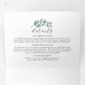 ユーカリプトゥス幾何学的バラゴールド結婚フォイル 三つ折り招待状 (内部最初)