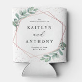 ユーカリプトゥス幾何学的バラゴールド結婚フォイル 缶クーラー (裏面)