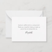 ユーカリプトゥス書道ブライダルシャワーサンキューユー ノートカード (裏面)