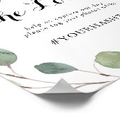 ユーカリプトゥス書道共有ラブハッシュタグサイン ポスター (角)