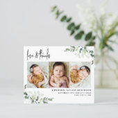 ユーカリプトゥス書道新生児サンキューカード (スタンド正面)