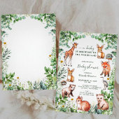 ユーカリプトゥス森林かわいい動物の赤ちゃんシャワー 招待状