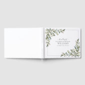 ユーカリプトゥス植物セージ結婚グリーン ゲストブック (全面)