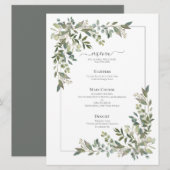 ユーカリプトゥス植物セージ結婚グリーン メニュー (正面/裏面)