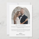 ユーカリプトゥス植物性アーチ結婚写真 サンキューカード (裏面)