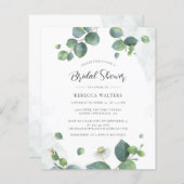 ユーカリプトゥス植物性ブライダルシャワー招待 (正面/裏面)