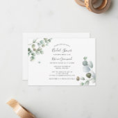 ユーカリプトゥス植物葉ブライダルシャワー ノートカード (正面/裏面インサイチュ)