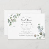 ユーカリプトゥス植物葉ブライダルシャワー ノートカード (正面/裏面)