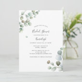 ユーカリプトゥス植物葉ブライダルシャワー 招待状 (スタンド正面)