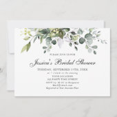ユーカリプトゥス水の色ブライダルシャワー招待 招待状 (正面)