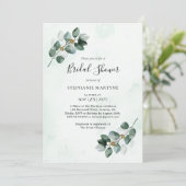 ユーカリプトゥス水カラー離れブライダルシャワー 招待状 (スタンド正面)