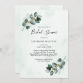 ユーカリプトゥス水カラー離れブライダルシャワー 招待状 (正面/裏面)