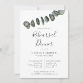 ユーカリプトゥス水彩植物体リハーサルディナー 招待状 (正面)