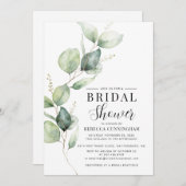 ユーカリプトゥス水彩画ブライダルシャワー 招待状 (正面/裏面)