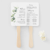 ユーカリプトゥス水彩画結婚式 プログラム ハンドファン (正面&裏面)