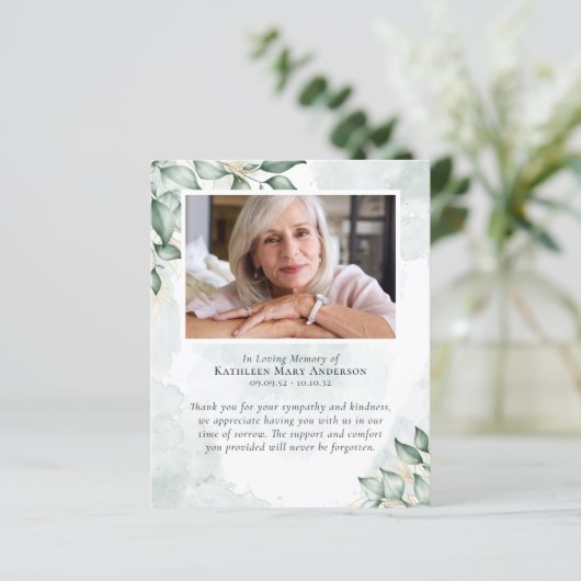 ユーカリプトゥス水彩葬儀サンキュー祈りの言葉 (スタンド正面)