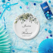 ユーカリプトゥス水結婚色の紙プレート ペーパープレート (パーティー)