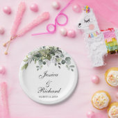 ユーカリプトゥス水結婚色の紙プレート ペーパープレート (パーティー)